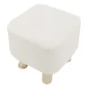 Tabouret carré enfant en coton bouclettes