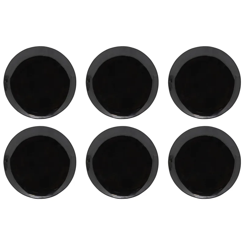 Assiettes en porcelaine noire (lot de 6)