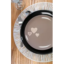 Assiettes en porcelaine noire (lot de 6)