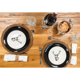 Assiettes en porcelaine noire (lot de 6)