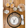 Vaisselle Cerf en porcelaine blanche et noire (lot de 6)