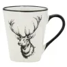 Vaisselle Cerf en porcelaine blanche et noire (lot de 6)