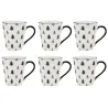 Vaisselle sapin en porcelaine noires et blanches (lot de 6)