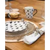 Vaisselle sapin en porcelaine noires et blanches (lot de 6)