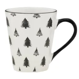 Vaisselle sapin en porcelaine noires et blanches (lot de 6)