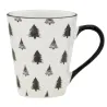 Vaisselle sapin en porcelaine noires et blanches (lot de 6)