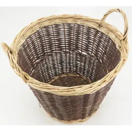 Corbeille en osier brut et buff