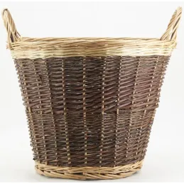Corbeille en osier brut et buff