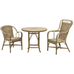 Table ronde en rotin patiné et coloré Surabaya