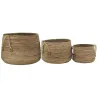 Cache-pots boules en abaca (lot de 3)