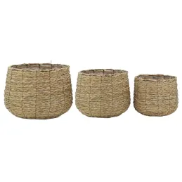 Cache-pots en jonc tissé (lot de 3)