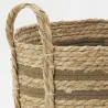Cache-pots en jonc naturel et coton brun (lot de 2)