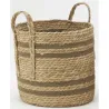 Cache-pots en jonc naturel et coton brun (lot de 2)