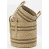 Cache-pots en jonc naturel et coton brun (lot de 2)