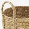 Cache-pots en jonc naturel et coton brun