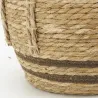 Cache-pots en jonc naturel et coton brun