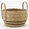 Cache-pots en jonc naturel et coton brun