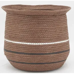 Cache-pots en jonc marron (lot de 3)
