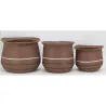 Cache-pots en jonc marron (lot de 3)