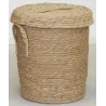 Lot 2 coffres + 1 poubelle en jonc naturel