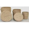 Lot 2 coffres + 1 poubelle en jonc naturel
