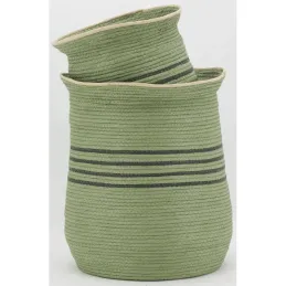 Cache-pots  en jonc vert (lot de 2)