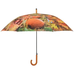 Grand parapluie bois et métal toile polyester