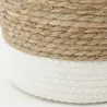 Corbeilles en jonc, coton et métal (lot de 3)
