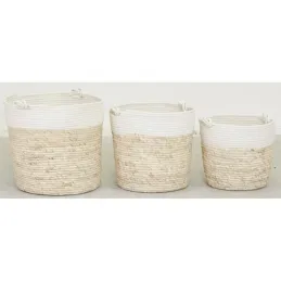 Corbeilles en maïs et coton (lot de 3)