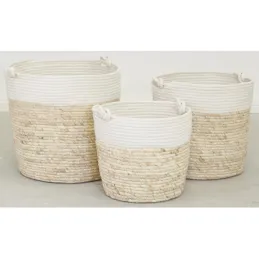 Corbeilles en maïs et coton (lot de 3)