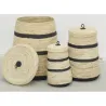 Coffres de rangement en maïs naturel et noir (lot de 3)