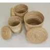 Boîtes de rangement en maïs naturel et blanc (lot de 3)