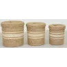 Boîtes de rangement en maïs naturel et blanc (lot de 3)