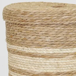 Boîtes de rangement en maïs naturel et blanc (lot de 3)