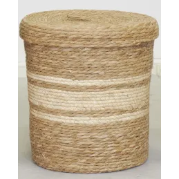 Boîtes de rangement en maïs naturel et blanc (lot de 3)