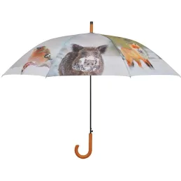 Grand parapluie bois et métal toile polyester