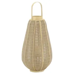 Lanterne bois et jute naturel