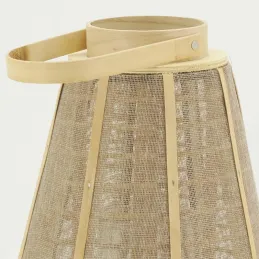 Lanterne bois et jute naturel
