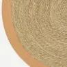 Tapis en jonc 120 cm naturel bordure colorée