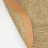 Tapis en jonc 120 cm naturel bordure colorée