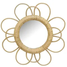 Miroir en rotin fleur 31 cm