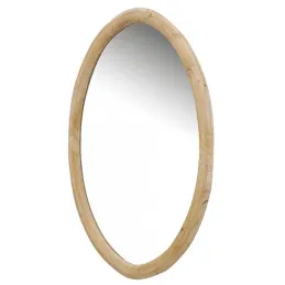 Miroir ovale en bois naturel