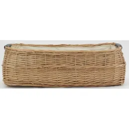 Corbeille rectangulaire en osier buff et coton