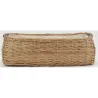 Corbeille rectangulaire en osier buff et coton