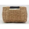 Corbeille rectangulaire en osier buff et coton