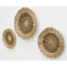Décor mural en osier multicolore (lot de 3)