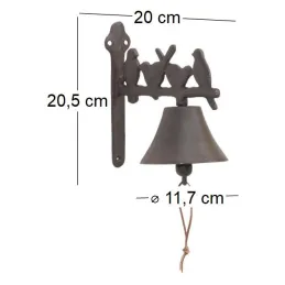 Cloche Oiseaux en fonte