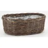 Corbeilles ovales en osier brut marron (lot de 2)