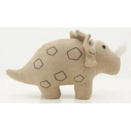 Cale-porte dinosaure en coton beige