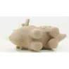 Cale-porte dinosaure en coton beige